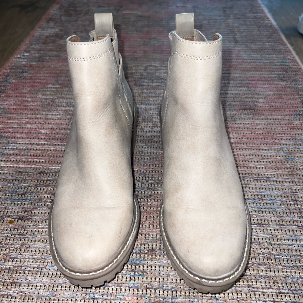 Dolce Vita Cream Ankle Booties with Elastic Panels